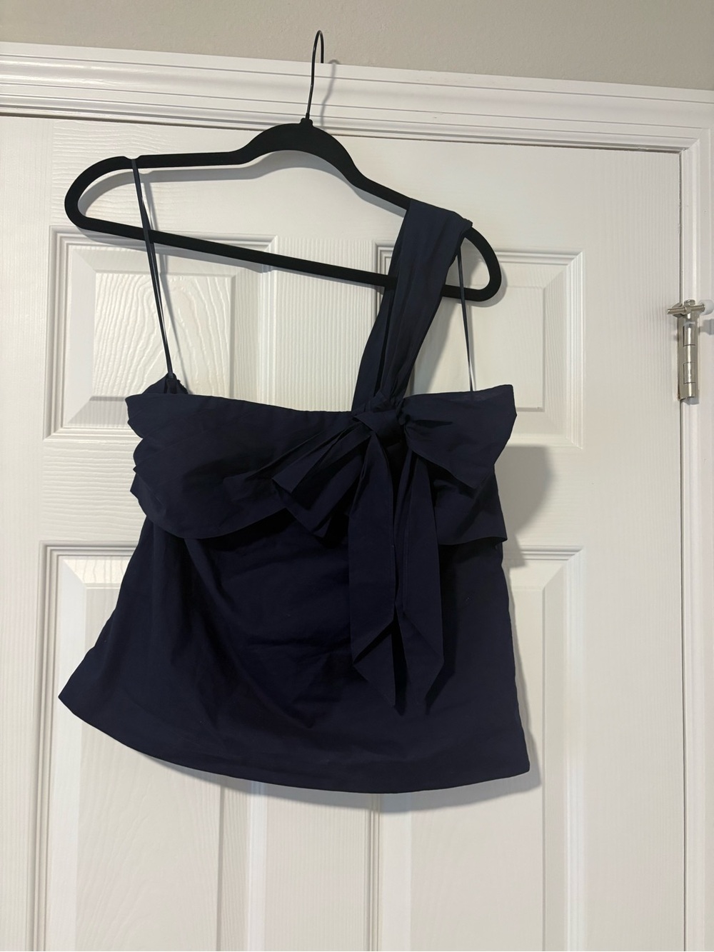 J. Crew Navy One-Shoulder Bow Camisole